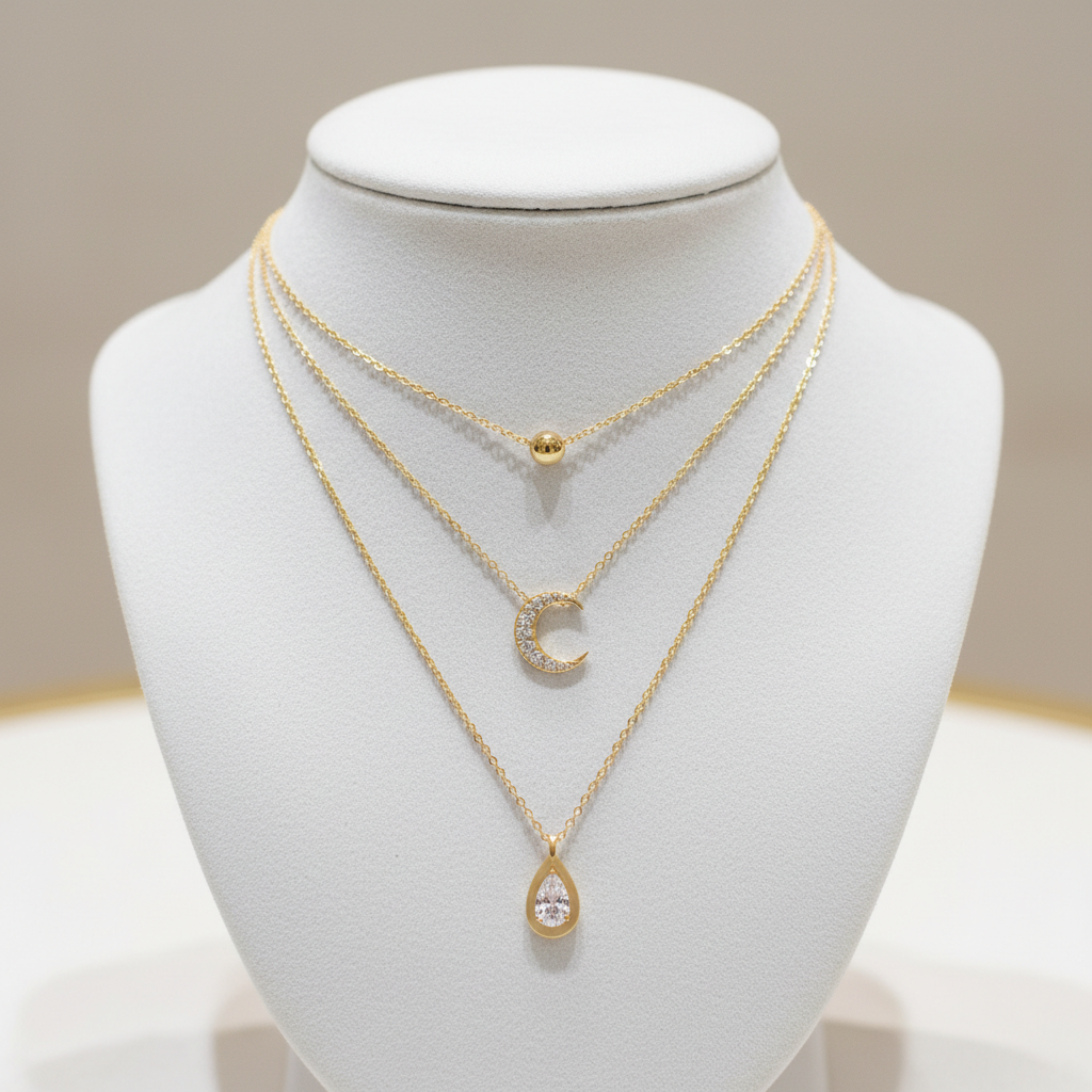 Gold Layered Necklace Set