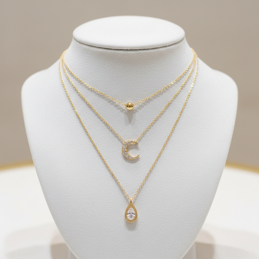 Gold Layered Necklace Set